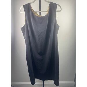 Studio Plus Sheath Dress Womens 20W Black Excellent Gold Lined Sleeveless
